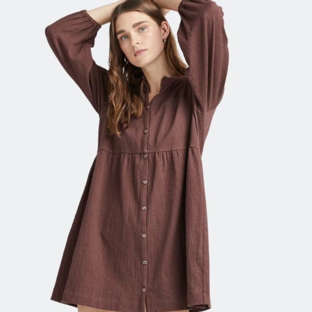 Richer Poorer Cloud Weave Button Up Dress